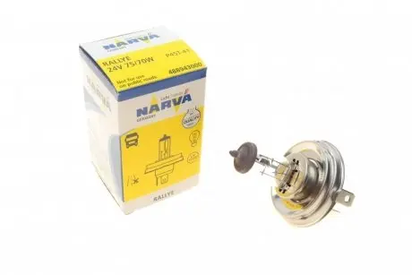 488943000 Автолампа H4 24V 75/70W P45t Rallye NARVA підбір по vin на Brocar