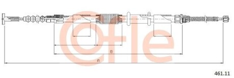 9246111 Трос гальма стоянки лев задн FIAT BRAVO 1.6-1.8-DS Antiskid/(барабанні гальма) 95- COFLE підбір по vin на Brocar