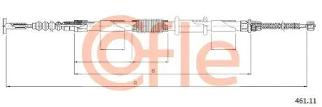 9246111 Трос стояночного тормоза лев задн FIAT BRAVO 1.6-1.8-DS Antiskid/(барабанные тормоза) 95- COFLE підбір по vin на Brocar
