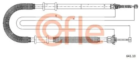 9264110 Трос стоянкового гальма прав задній FIAT DOBLO VAN/FURGONE all 03/01-04 COFLE підбір по vin на Brocar