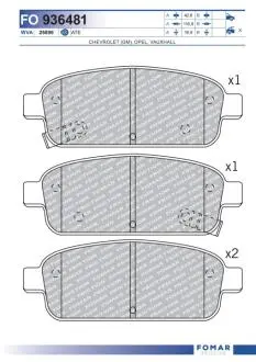 FO936481 Колодки тормозные дисковые FOMAR подбор по vin на Brocar