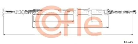 9263110 Трос стояночного тормоза прав задн FIAT PALIO /Siena all 97- COFLE подбор по vin на Brocar