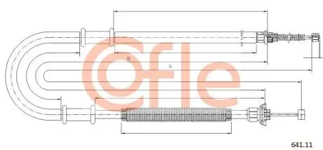 9264111 Трос стояночного тормоза лев задн FIAT DOBLO VAN/FURGONE all 03/01-04/03/05- COFLE підбір по vin на Brocar