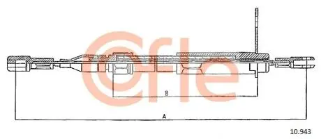 9210943 Трос стоянкового гальма задн MB 190-190E all 6/83- COFLE підбір по vin на Brocar