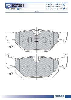 FO927281 KLOCKI HAMULCOWE BMW 1 BMW 3 KPL FOMAR FOMAR подбор по vin на Brocar