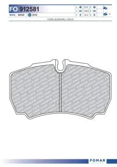 FO912581 Колодки гальмівні дискові FOMAR підбір по vin на Brocar