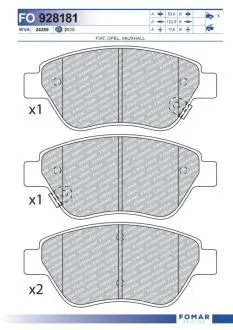 FO928181 Колодки тормозные дисковые FOMAR подбор по vin на Brocar