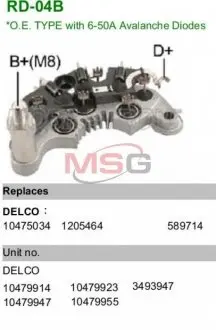 RD04B Випрямляч діодний MOBILETRON підбір по vin на Brocar