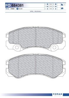 FO684381 KLOCKI HAMULCOWE OPEL FRONTERA FOMAR FOMAR підбір по vin на Brocar