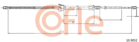 92109052 Трос стояночного тормоза задн VW FOX all (барабанные тормоза) 6/06- COFLE підбір по vin на Brocar