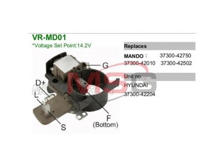 VRMD01 Регулятор напруги генератора MOBILETRON підбір по vin на Brocar