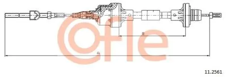 92112561 Трос сцепления OPEL ASTRA all 1.4-1.8 8v (ch.6000001-) 9/94- COFLE підбір по vin на Brocar