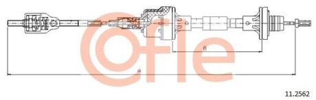 92112562 Трос зчеплення OPEL ASTRA all 1.4 16v - ASTRA all 1.6-1.8-2.0 16v (ch.600000-) 9/94- COFLE підбір по vin на Brocar