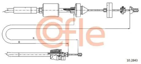 92102843 Трос зчеплення RENAULT CLIO all 1.2-1.4-1.6-1.9DS 1998-05 969681mm COFLE підбір по vin на Brocar