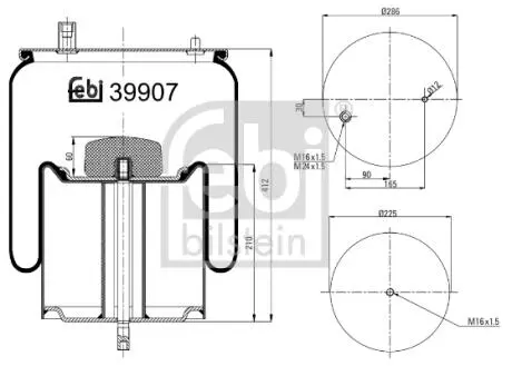 39907 Сильфон пневматичної підвіски FEBI BILSTEIN підбір по vin на Brocar