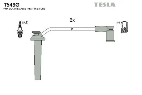 T549G Комплект кабелів запалювання TESLA підбір по vin на Brocar
