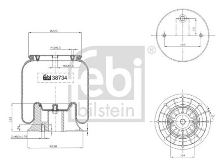 38734 Кожух пневматической рессоры FEBI BILSTEIN подбор по vin на Brocar