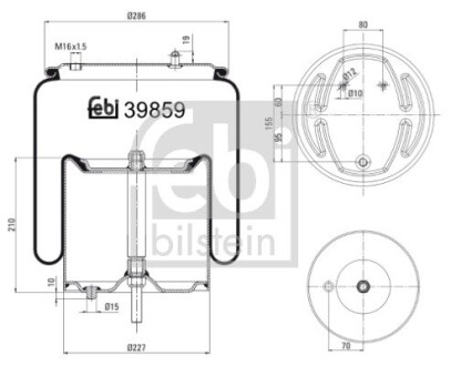 39859 Кожух пневматичної ресори 39859 FEBI BILSTEIN FEBI BILSTEIN підбір по vin на Brocar