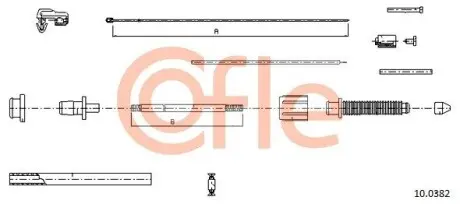 92100382 Трос газу комплект RENAULT TWINGO 1149-1239cc 95- COFLE підбір по vin на Brocar