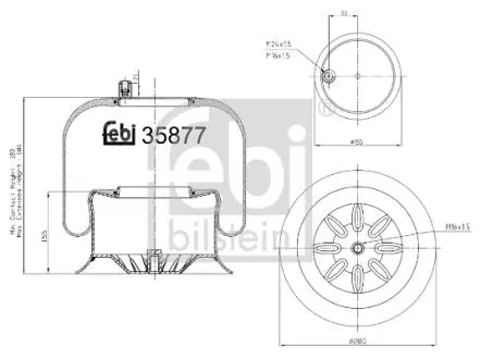 35877 Подушка пневмопідвіски (ззаду) MB Atego 98- FEBI BILSTEIN підбір по vin на Brocar