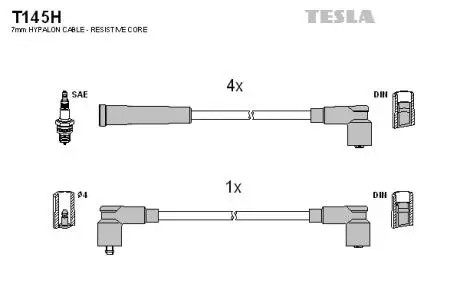 T145H Комплект кабелів запалювання TESLA підбір по vin на Brocar