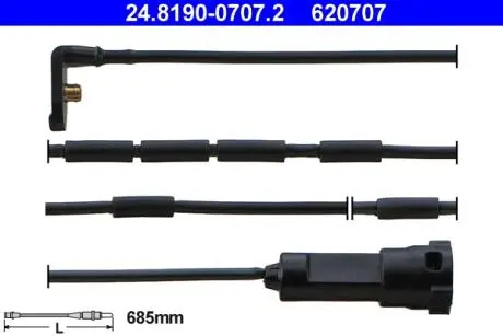 24819007072 Датчик зносу гальмівних колодок ATE підбір по vin на Brocar