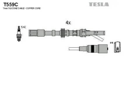 T559C Комплект кабелів запалювання TESLA підбір по vin на Brocar