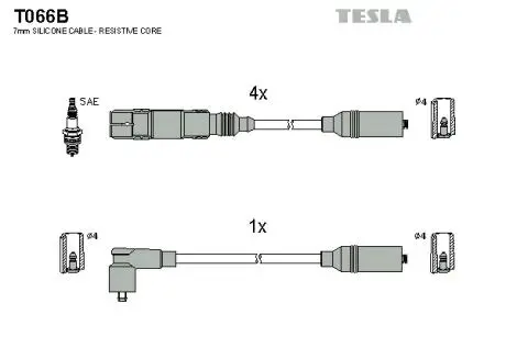 T066B Комплект кабелей зажигания TESLA підбір по vin на Brocar
