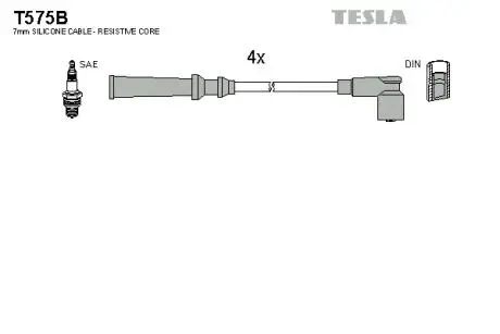 T575B Комплект кабелів запалювання TESLA підбір по vin на Brocar