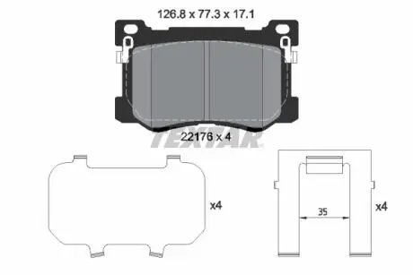 2217601 Тормозные колодки дисковые TEXTAR підбір по vin на Brocar
