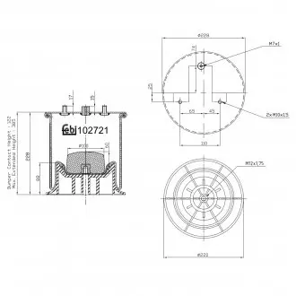102721 Подушка пневмопідвіски FEBI TRUCK 102721 IVECO LEWA TYLNA OЊ FEBI BILSTEIN підбір по vin на Brocar
