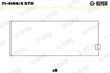 7141984STD Шатунний підшипник 71-4198/4 STD GLYCO GLYCO підбір по vin на Brocar