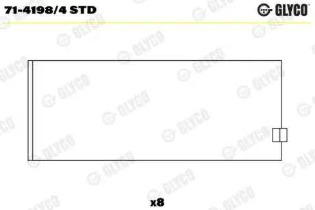 7141984STD Шатунный подшипник 71-4198/4 STD GLYCO GLYCO подбор по vin на Brocar