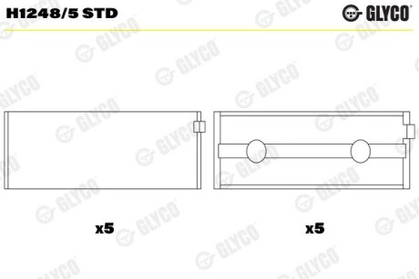 H12485STD Вкладиші GLYCO підбір по vin на Brocar