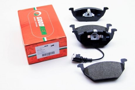 RM1084 Тормозные колодки передние Caddy III/Golf V/Octavia/A3 03- (с датчиком) GOODREM подбор по vin на Brocar