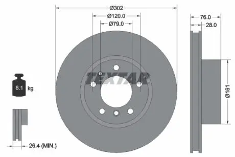 92042400 Тормозной диск TEXTAR подбор по vin на Brocar