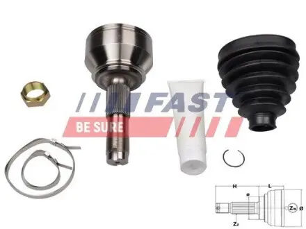 FT25080K ШРКШ зовнішній комплект FIAT Ducato 06-14; PEUGEOT Boxer 06-14; CITROEN Jumper 06-14 FAST підбір по vin на Brocar