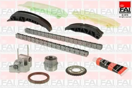 TCK74C К-кт ланцюга ГРМ (верх і низ) BMW 1(E81,E87)/3(E46/E90)/5(E60,E61)/7(E65,E66)/X3(E83)/X5(E53) 1.8D/2.0D/3.0D 04- (2ланцюга+2 шестерні+натяжник+2 лижі+герметик+ сальник) FAI AUTOPARTS підбір по vin на Brocar