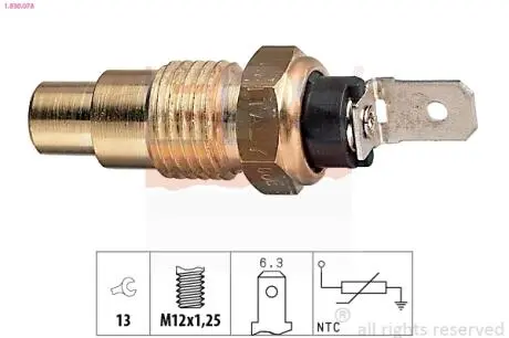 1830078 Датчик температури Nissan Bluebird 2.0D 83-,Laurel 2.8D,3.0 87-,Micra -93,Primera,Sunny 2.0D/Infinity EPS підбір по vin на Brocar