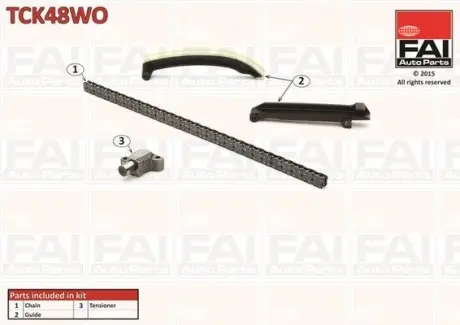 TCK48WO К-кт цепи ГРМ (без шестеренки) Smart 0.6 City-Coupe 98-04/Cabrio 00-04/ Crossblade 06.02- FAI AUTOPARTS подбор по vin на Brocar