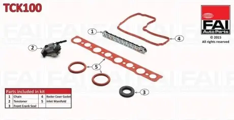 TCK100 К-кт цепи ГРМ (с уплотнениями) Citroen 2.2HDi 08-/Ford 2.2 TDCi 08- FAI AUTOPARTS подбор по vin на Brocar