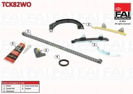 TCK82WO Комплект цепи ГРМ Toyota Yaris 1.3 03-09 (с сальником) FAI AUTOPARTS подбор по vin на Brocar