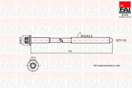 B896 К-кт болтів ГБЦ Opel/Renault 2.2DCI/2.5DCI FAI AUTOPARTS підбір по vin на Brocar
