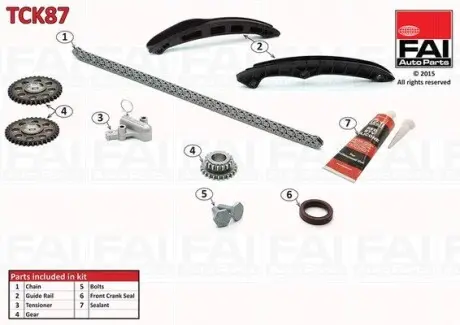 TCK87 К-кт ланцюга ГРМ(з шестернями) VAG 1.4Tsi/1.6Fsi 2006- FAI AUTOPARTS підбір по vin на Brocar