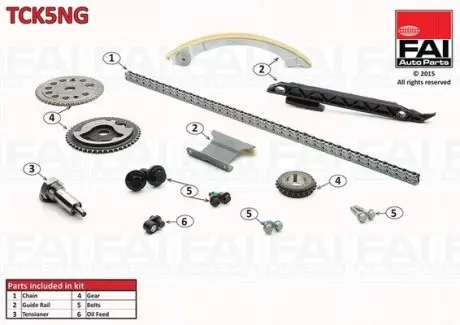TCK5NG Ланцюг приводу ГРМ (к-кт) Vectra C 2.2 i 04-09 (шестерні) FAI AUTOPARTS підбір по vin на Brocar