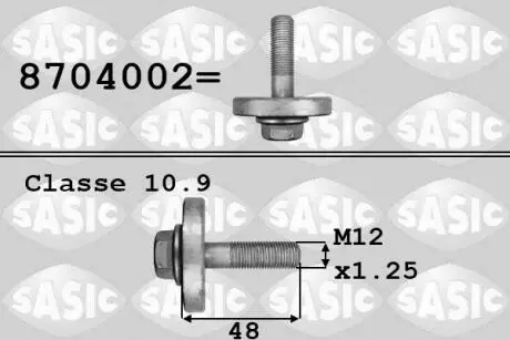 8704002 Болт шківа коленвала SASIC підбір по vin на Brocar