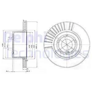 BG3737 Гальмівний диск LAND ROVER DISCOVERY 2.5 Td5 98-4.0 V8 98- перед /297x25/ /DELPHI/ DELPHI підбір по vin на Brocar