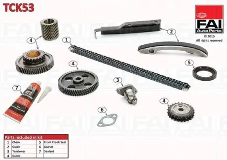 TCK53 Комплект цілі приводу распредвала FAI AUTOPARTS підбір по vin на Brocar