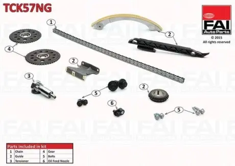 TCK57NG Комплект цілі приводу распредвала FAI AUTOPARTS підбір по vin на Brocar