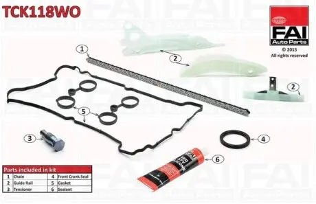 TCK118WO Комплект цілі приводу распредвала TCK118WO FAI FAI AUTOPARTS підбір по vin на Brocar